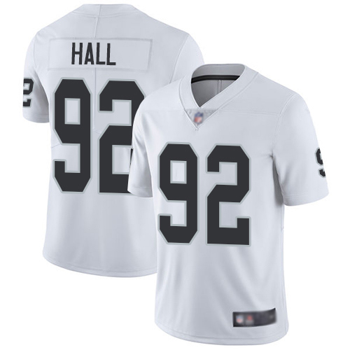 Men Oakland Raiders Limited White P J  Hall Road Jersey NFL Football #92 Vapor Untouchable Jersey